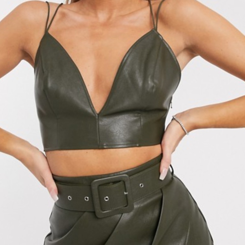 ASOS Design faux leather top